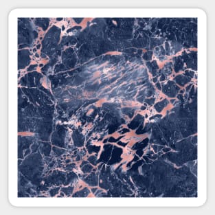 Pink and Navy Blue Colors Marble Sticker